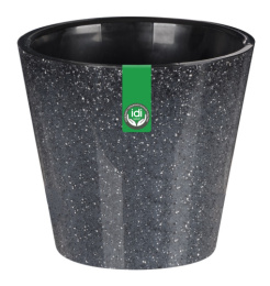 Горшок для цветов пластиковый Grenada со вставкой  5,0л d-23см гранит светло-серый IDIland 221609321/02