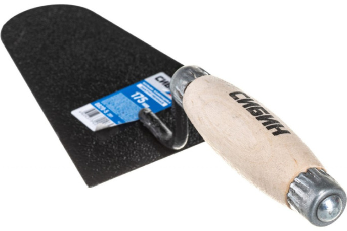 Кельма плиточника овальная деревянная усиленная ручка Сибин 0820-5