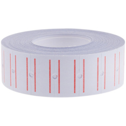 Этикет-лента 21х12 белая с красной полосой 1000шт. STL_4198