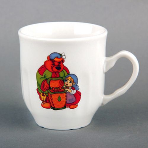 Кружка керамическая 210мл Девочка и медведь Коралл MB210
