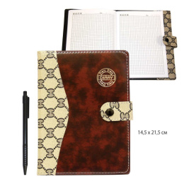 Книжка записная А5  52 листа, на кнопке, с ручкой Р-5825