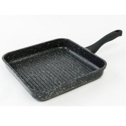 Сковорода-гриль алюминиевая литая с антиприг. мраморным покрытием Орион квадратная 28х28см без крышки с ручкой soft-touch Гардарика 1428-04