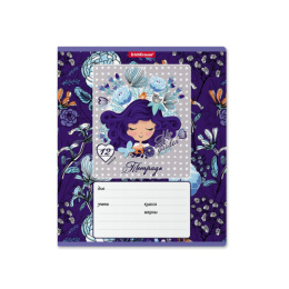 Тетрадь  12 листов линейка ErichKrause Bluecurl 54202