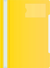 Скоросшиватель пластиковый желтый Бюрократ, с карманом для визиток -PS-V20YEL