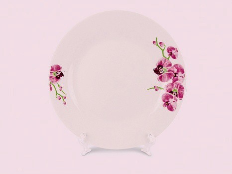 Тарелка фарфоровая мелкая 175мм Орхидея Фокус т7-88837
