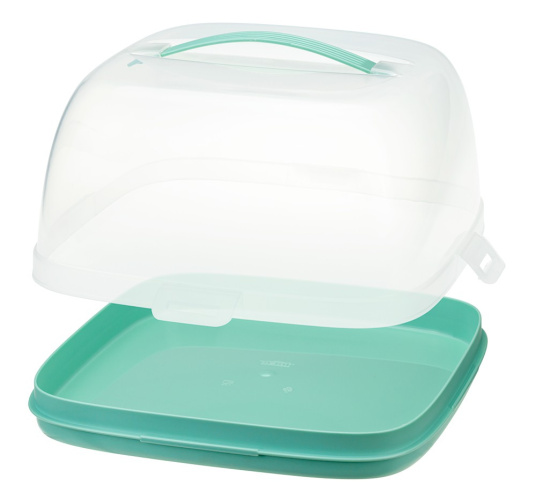 Тортница пластиковая квадратная с защелками 28х28х15см Idea М1121