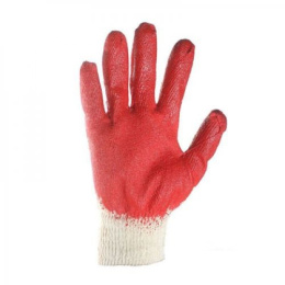 Перчатки хлопчатобумажные обливные с одинарным латексным покрытием, класс вязки 13 Мир и Стандарт