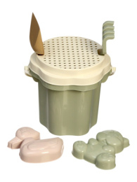 Набор для песочницы пластиковый  6 предметов №174 Зефир: ведро, сито, совок, грабли, формочки 2шт., в сетке Stellar 01874/10994558