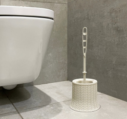 Комплект для туалета WC пластиковый Вязание белый ротанг Idea М5019