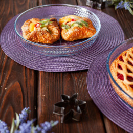 Формы для запекания стеклянные жаропрочные набор 2шт. круглые 26см/1,72л, 32см/2,95л, Соты Brart 145322