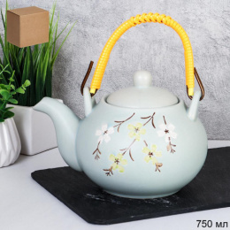 Чайник заварочный фарфоровый 0,75л с плетеной ручкой, в инд/у GR-933/732179