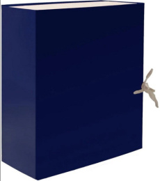 Короб архивный 200мм Lamark, бумвинил, 2 завязки, складной, синий 128/741171  AB0120-BL