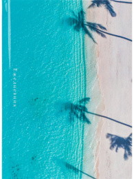 Ежедневник недатированный А5  64 листа Пальмы на побережье, линейка 64-6771