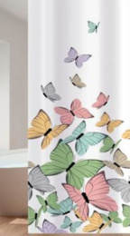 Штора для ванной полиэстер 180х180см 12 колец Gini AC-1-01