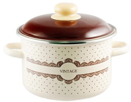 Кастрюля эмалированная Vintage 5,5л цилиндрическая с металл. крышкой Appetite 6RD221M