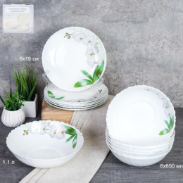 Набор столовый стеклокерамический 13 предметов Белая орхидея, в п/у White Lily 13/7578 (7415)/749003