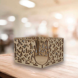 Салфетница из фанеры резная 128х132х90мм ДомВуд Ф18/Д18