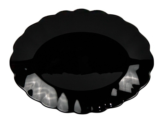 Блюдо стеклокерамическое овальное 355мм черный Фокус 100ч-тбв14