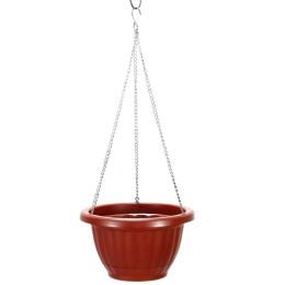 Кашпо подвесное пластиковое на цепочке Афина №1 с поддоном 2л d-19см h-11см терракотовый Милих 07196