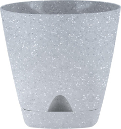 Горшок для цветов пластиковый Amsterdam с прикорневым поливом 0,65л d-11см светлый камень InGreen IG629810025