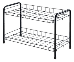 Этажерка для обуви металлическая 2 полки 66х28х44см, матовый черный Nika ЭТ3/Ч