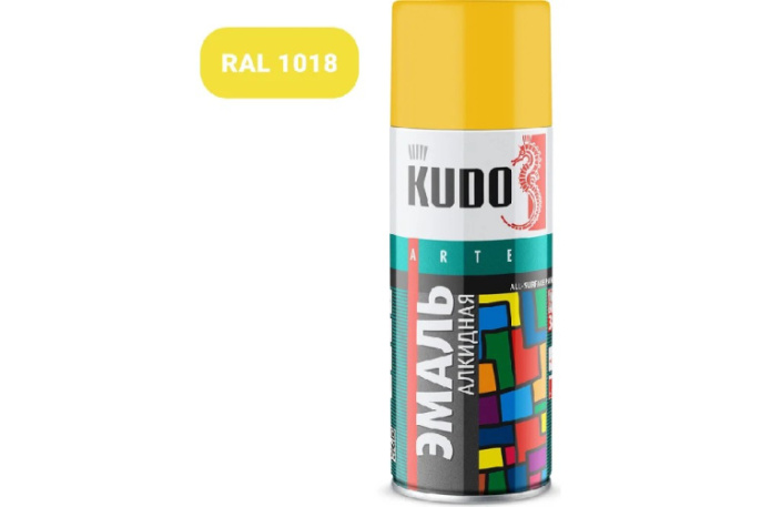 Аэрозольная краска "KUDO" универс. желтая 1013 520 мл KU-1013