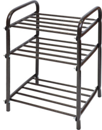 Этажерка для обуви металлическая узкая 3 полки 50х33х45см,  Комфорт 1 медный антик Nika ЭТК1/А