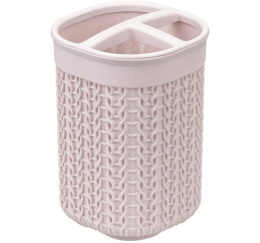 Подставка для зубных щеток пластиковая Вязание, чайная роза Idea М2240