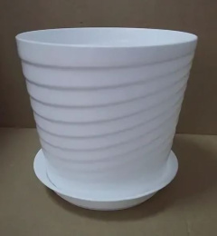 Горшок для фиалок пластиковый Верона с поддоном 0,75л d-11см h-10см белый 5plast 5PL0385
