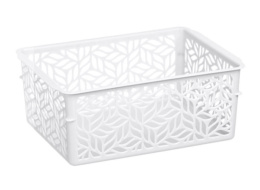 Корзина универсальная пластиковая  1,4л 19х14х7,5см Линден белый Homver 221313029/01