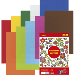 Фоамиран/пластичная замша 10 цветов 10 листов Devente, толщина 2мм, европодвес 8040777