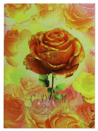 Папка адресная С Днем рождения Золотая роза, ламинированная (пухлая) ПЛ 4003-58