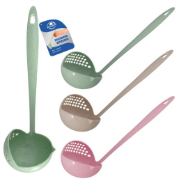 Половник-шумовка пластиковый 27см, цвета в ассортименте Мультидом VL50-97