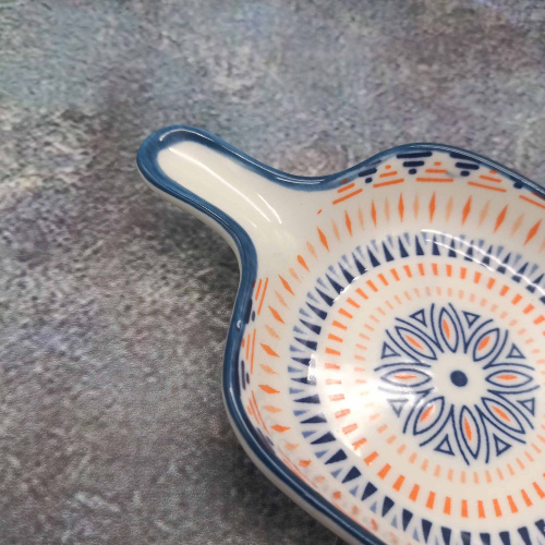 Блюдо керамическое фигурное  80х80мм Узор Радужный Дом РД84557