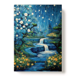 Книжка записная А5  96 листов Водопад, книжный переплет 15137