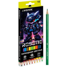 Карандаши цветные 18 цветов Devente Robotic 2М, шестигранные 5023539