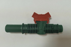 Кран пластиковый 1/2" с красной ручкой