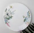 Тарелка стеклокерамическая мелкая 190мм Цветы Фокус 7327-твч7,5