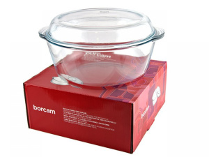 Кастрюля стеклянная жаропрочная круглая 3,15л Borcam 59013