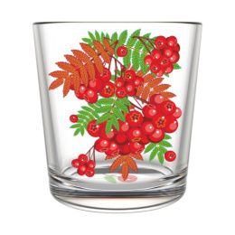 Набор стаканов стеклянных 6шт. 250мл низкие Рябинушка, в п/у Декостек 144-Д