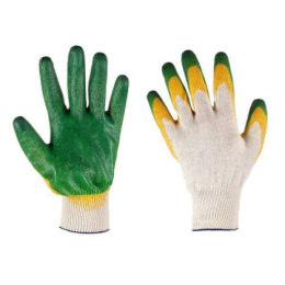 Перчатки хлопчатобумажные обливные с двойным латексным покрытием