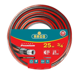 Шланг поливочный ПВХ армированный Premium 3/4" (19мм) 25м, 5-ти слойный, черно-красный Raco 40300-3/4-25