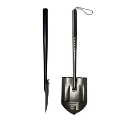 Лопата автомобильная саперная закаленная сталь 20х15х64см серрейторная, пластиковый черенок Arriva 16105