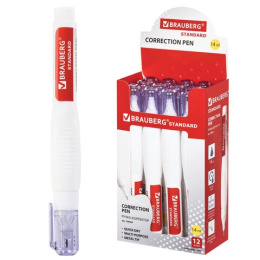 Корректирующая ручка 14мл Brauberg, металлический наконечник 226820