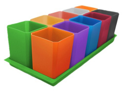 Набор для рассады пластиковый 10шт. 460х180х120мм, объем горшка - 750мл, микс* Чипполино 0330