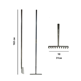 Грабли прямые 10 зубьев цельнометаллические Arriva 11108