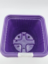 Горшок для рассады квадратно-круглый 12х12х9см, объем - 0,75л, формованный, цветной СЗТК