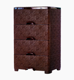 Комод четырехсекционный широкий пластиковый Ажур 56х45х88,5см шоколадный Ар-Пласт 160271