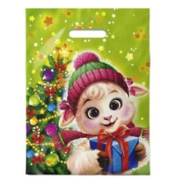 Пакет подарочный полиэтиленовый 30х40см НГ Пиппа (с вырубной ручкой) Интерпак 230-0154