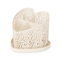 Сушилка для столовых приборов пластиковая 5 секций Сердце, бежевый Альтернатива М6253